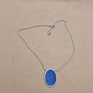 liz & co. Silver Necklace with Blue Oval Pendant